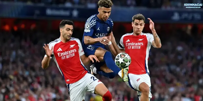 Kết quả lượt đi bán kết champions league Arsenal vs PSG